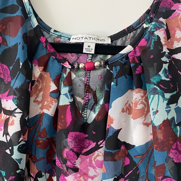 Women’s Sheer Layered Floral Blouse - Picture 2 of 4